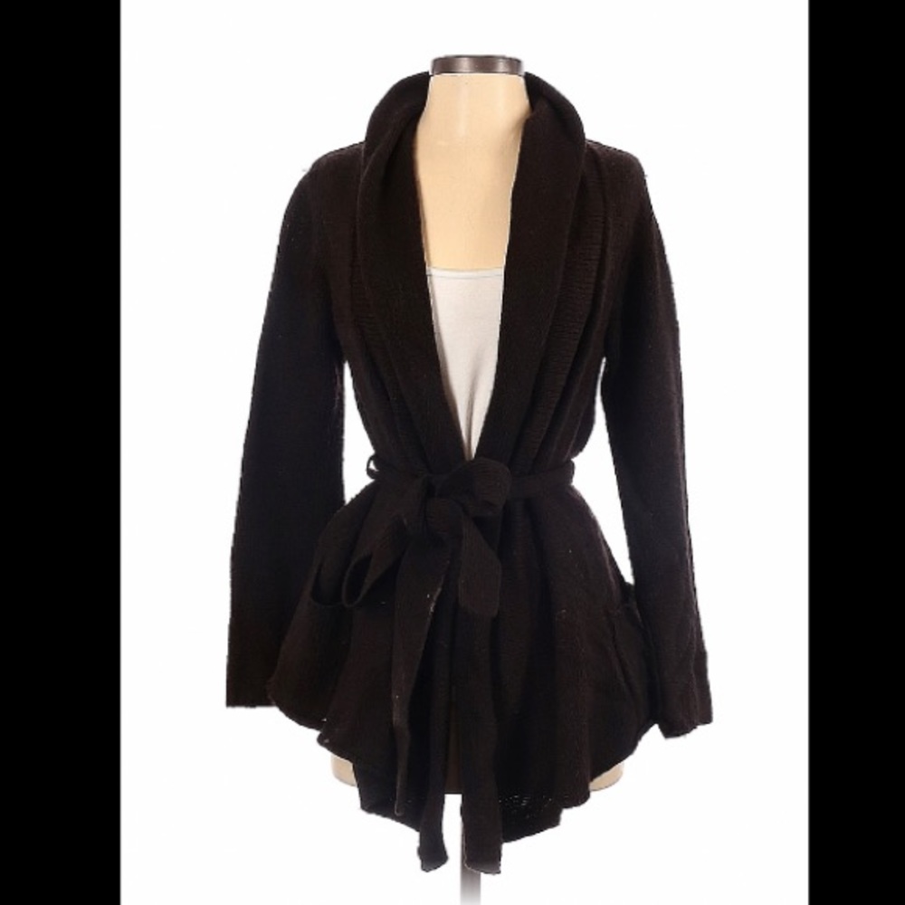 Sparrow brown sweater, tie front, XS